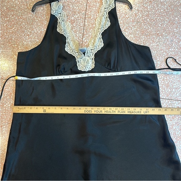 Vintage Etonne Sarah Richard’s BLACK SATIN LACE SLIP MIDI DRESS NIGHTIE SZ 18/20 - Picture 9 of 9